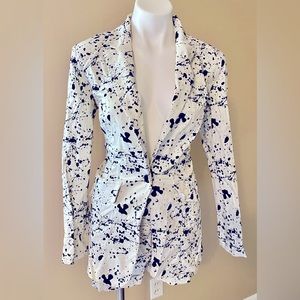 Black and white paint splash jackets XL with one button two close pockets